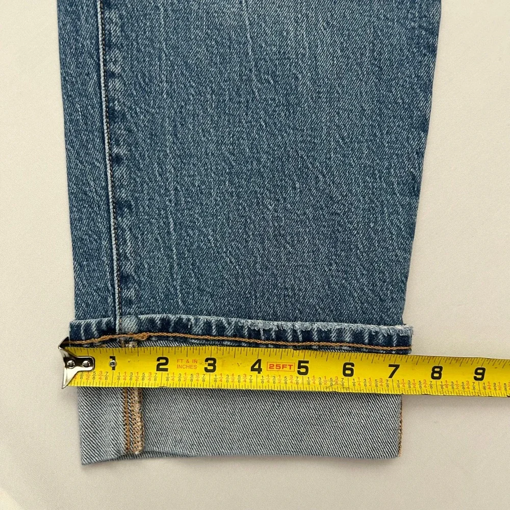 Good American Jeans Women 14 The Weekender Cuffed Blue High Rise Straight Leg